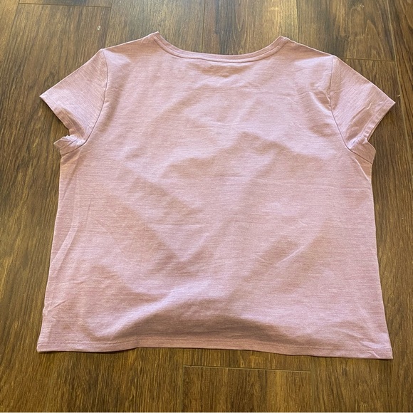 2 Gap Fit twist front tee shirts size med pink black cropped short sleeve crew - Picture 9 of 10